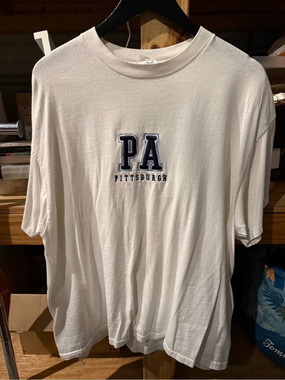 Pittsburgh PA Embroidered White Men's T‑Shirt